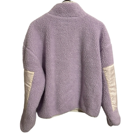 Fabletics Purple Liliac Teddy Jacket Sherpa High Collar and Fuzzy Texture Large - Picture 6 of 13